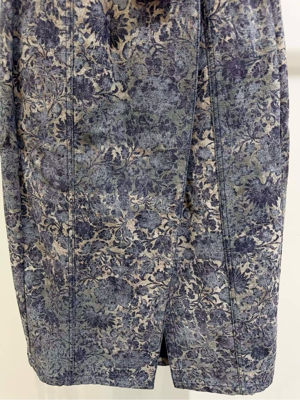 🚩steal Dior Blue Floral-Print Midi Skirt - Picture 3 of 5